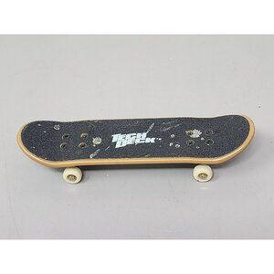 Tech Deck Tosh Mini Fingerboard Skateboard Black‎ Deck With White Wheels